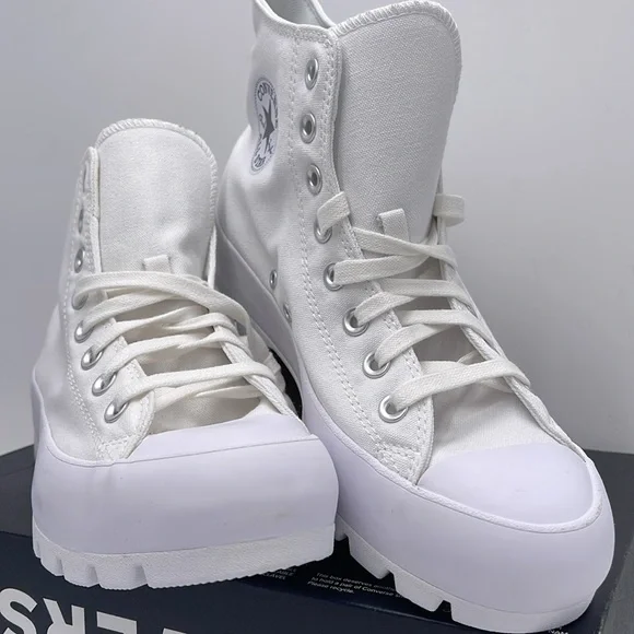 Converse WMNS CTAS LUGGED HI WHITE/BLACK/WHITE 565902C Platforms Sneakers - Picture 5 of 16